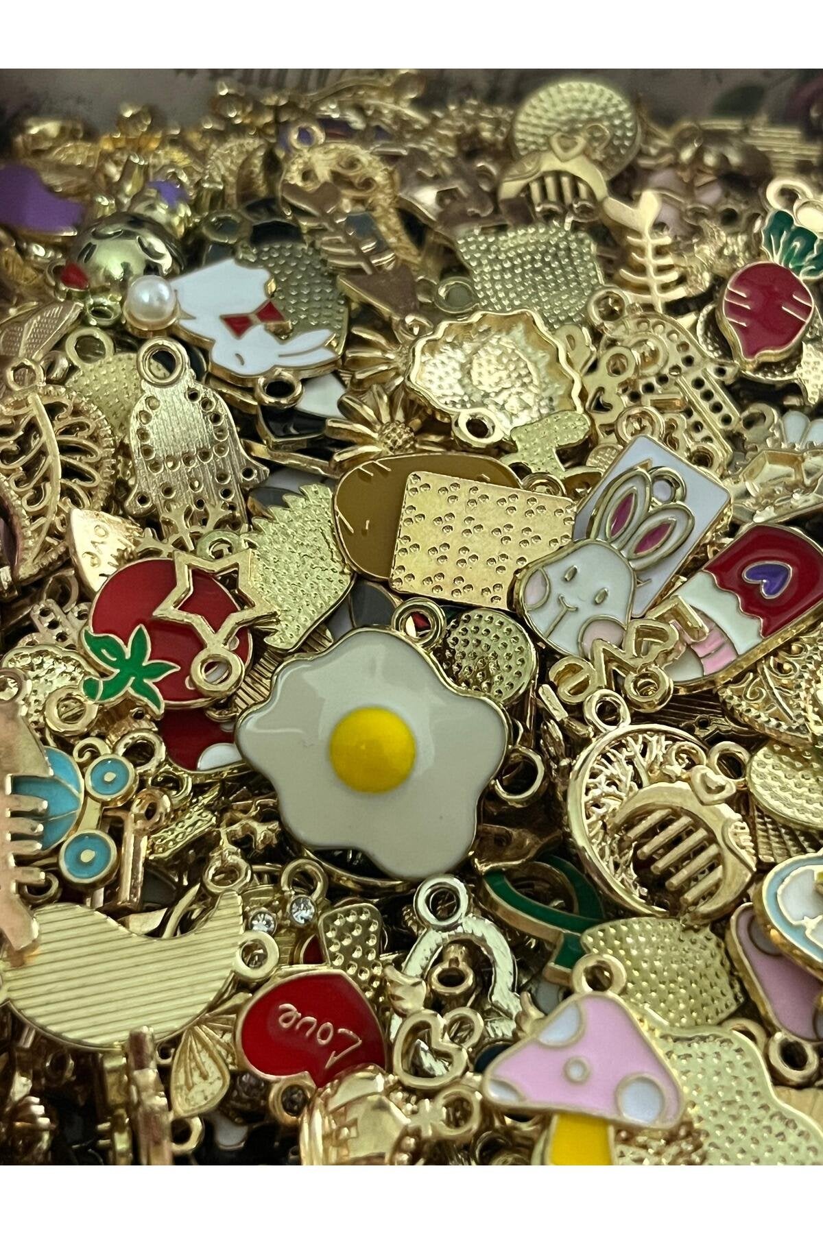 20 Adet Karışık Renkli Desenli Kolye Ucu Hediyelik