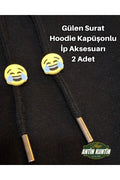 Gülen Surat Hoodie Kapüşonlu İp Aksesuarı 2 Adet
