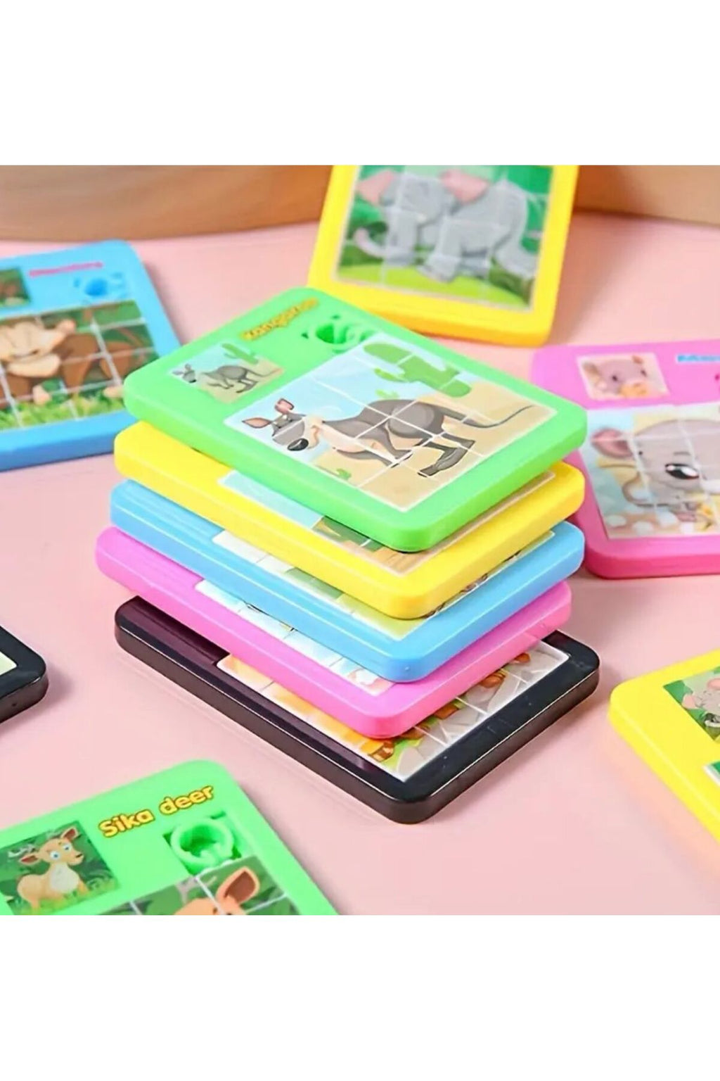 Mini Yapboz Hayvan Çeşitli Hayvanlar Karışık 3 Adet Gelir Antilop Zebra Aslan - 5