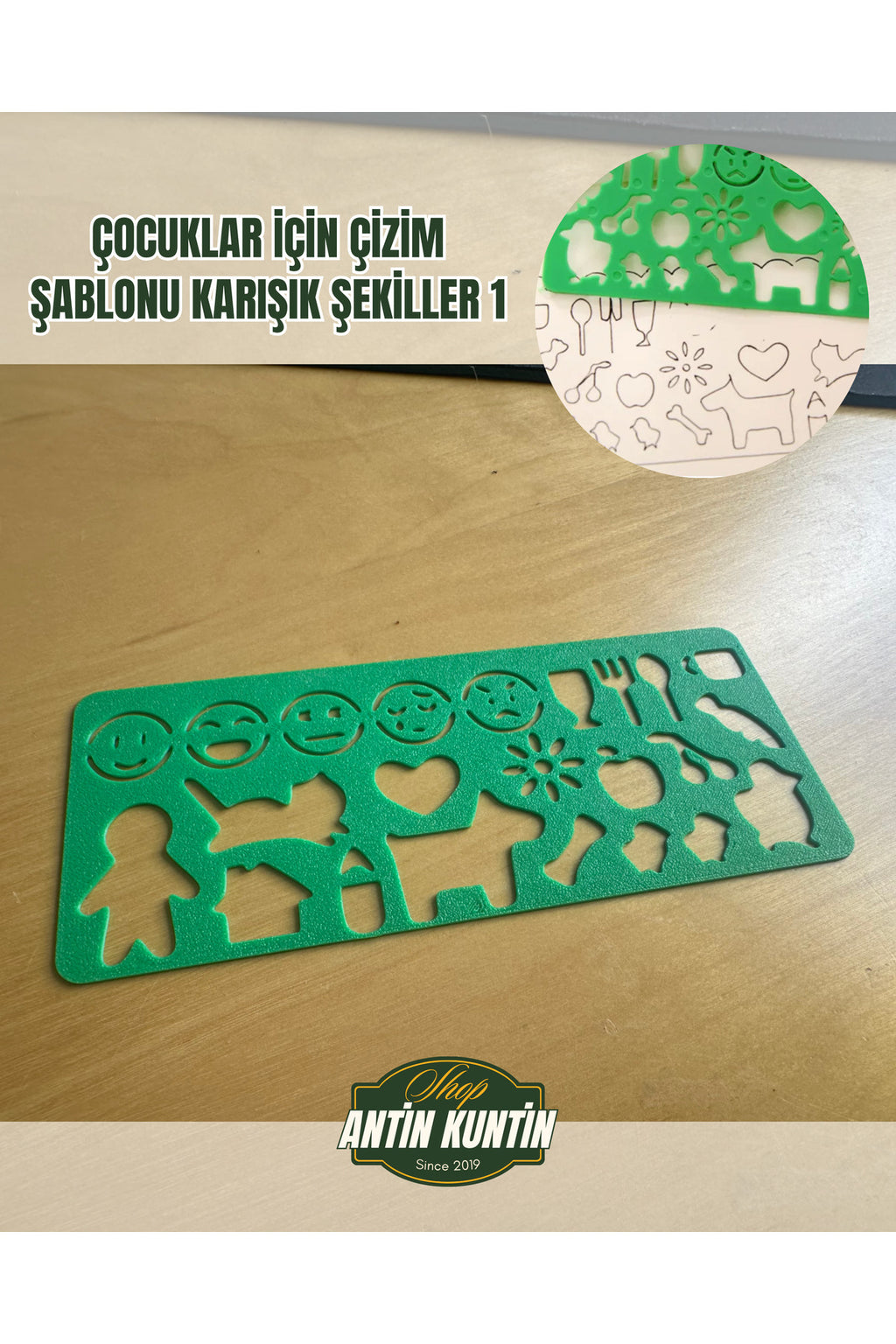 Çocuklar İçin Çizim Şablonu Karışık Şekiller 1 Karışık Renk Gelir