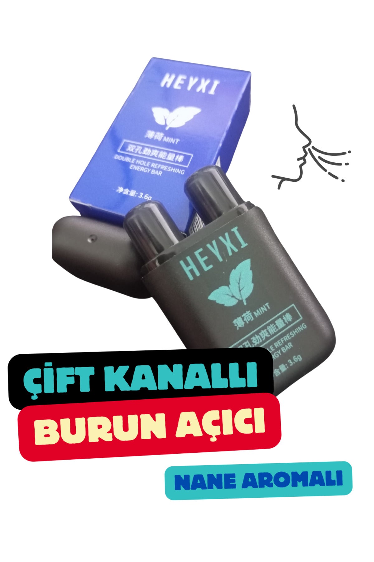 Çift Kanallı Burun Açıcı Ferah Nefes Enerji Nane Aromalı