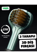 Yeşil 3 Taraflı Diş Fırçası 3 Boyutlu Yumuşak Uçlu Komple Temizlik Çok Yönlü Koruma Ağız Temizliği