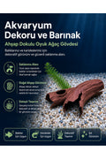Ahşap Dokulu Akvaryum Dekoru Oyuk Ağaç Gövdesi – Balık ve Karides Saklanma Alanı, Dekoratif Akvaryum Süsü