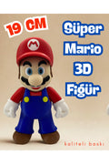 3D Süper Mario Figürü 19 Cm Kaliteli Baskı Çok Renkli