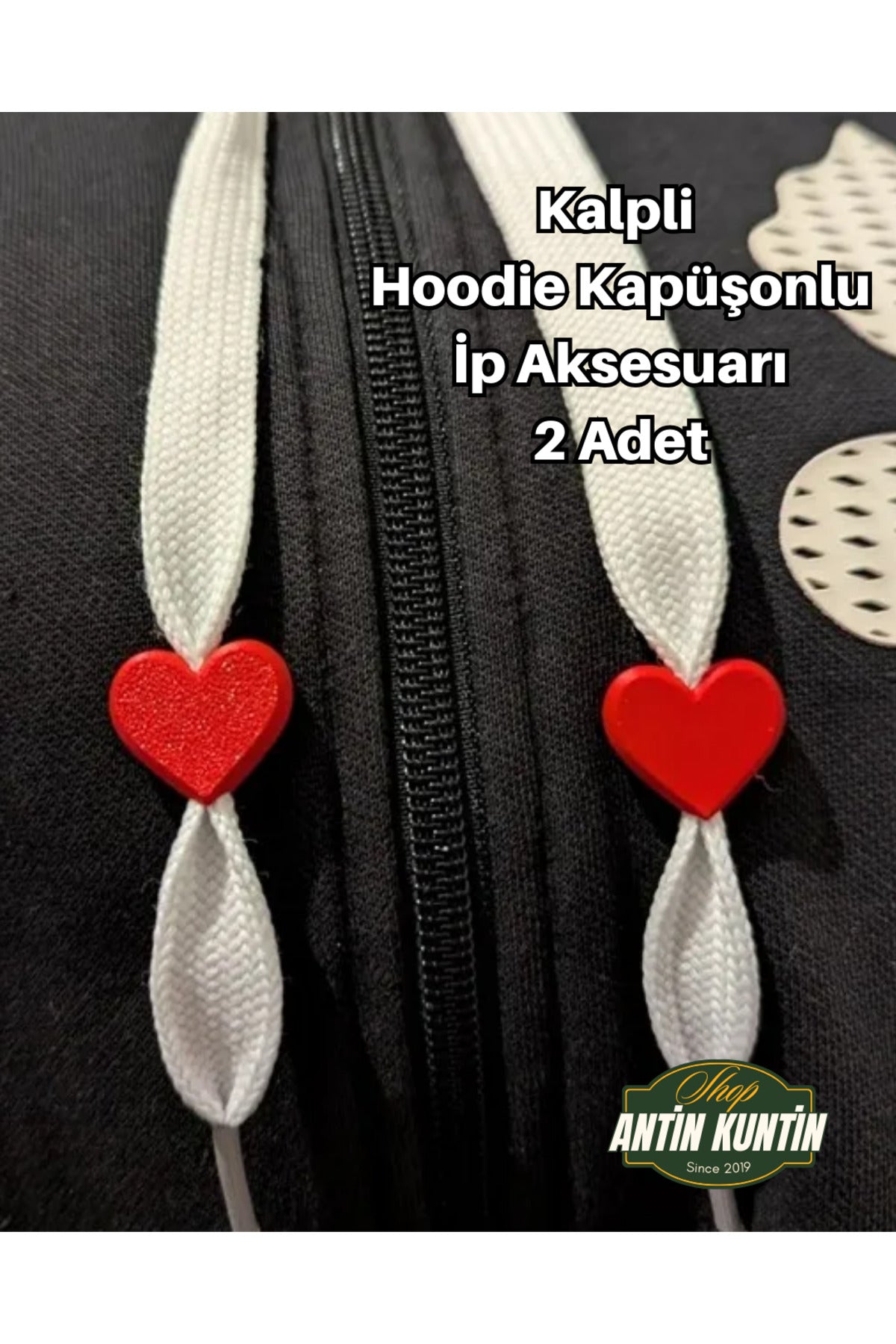 Kalpli Hoodie Kapüşonlu İp Aksesuarı 2 Adet
