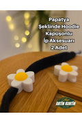 Papatya Şeklinde Hoodie Kapüşonlu İp Aksesuarı 2 Adet
