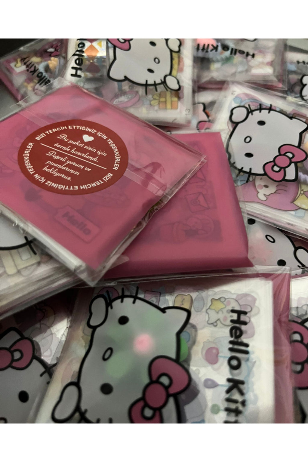 20 Adet Kare Sticker Set Karışık Şekilli Hello Kitty Kuromi Sanrio Poşetli Mini Bant Hediyeli - 2
