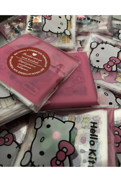 20 Adet Kare Sticker Set Karışık Şekilli Hello Kitty Kuromi Sanrio Poşetli Mini Bant Hediyeli - 2