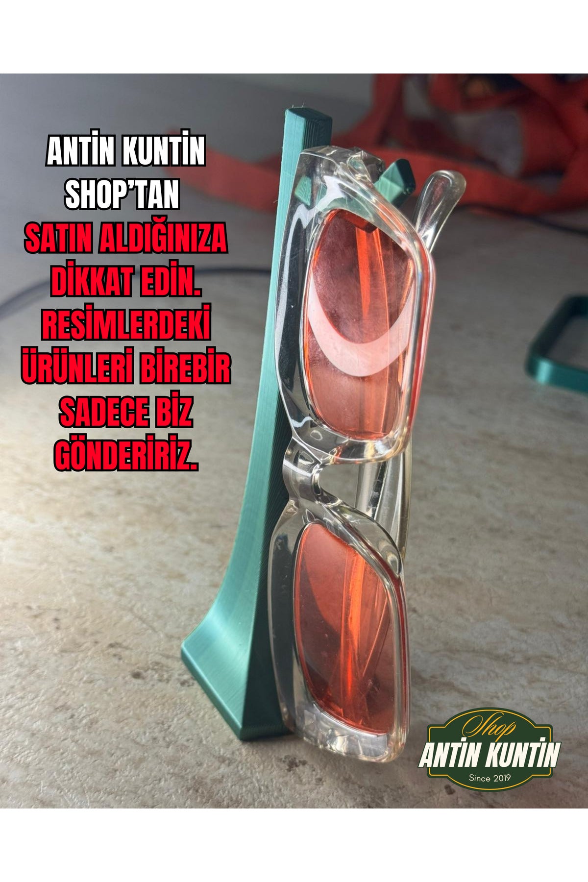 Dikey Tekli Gözlük Askısı Standı Karışık Renk Gönderilir 1 Adet Zarif Stand Güneş Gözlüğü - 2