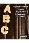 Kişiye Özel Harfli Hoodie Kapüşonlu İp Aksesuarı 2 Adet