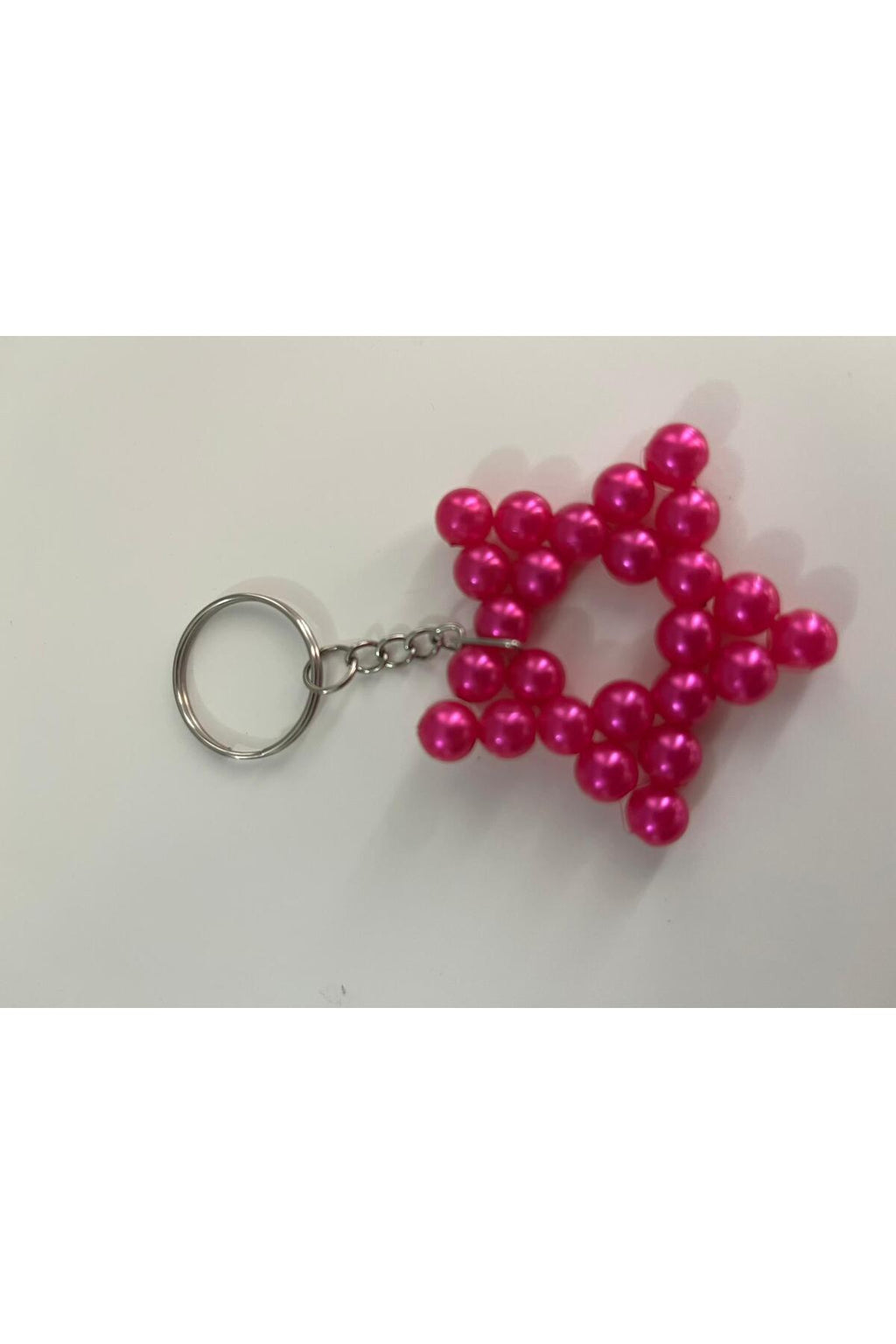 Pembe Yıldız ve Kalp Boncuk Anahtarlık Hediyelik Düğün Kına Nişan Söz El Yapımı - 3