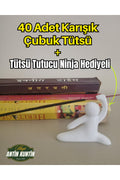 40 Adet Karışık Kokulu Tütsü ve Tütsü Tutucu Adam Hediyeli Buhur Aromalı 20 Yıllık Tütsüler