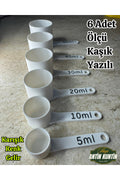 6 Adet Ölçü Kaşık Ölçü Kabı Kahve Toz İçecek Ölçü Miktarı Yazılı Karışık Renk