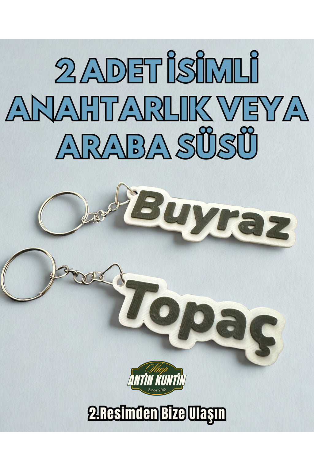 2 Adet Kişiye Özel İsimli Anahtarlık veya Araba Ayna Süsü Çiftlere Hediyelik Sevgili Arkadaş Karışık