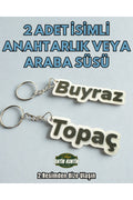 2 Adet Kişiye Özel İsimli Anahtarlık veya Araba Ayna Süsü Çiftlere Hediyelik Sevgili Arkadaş Karışık