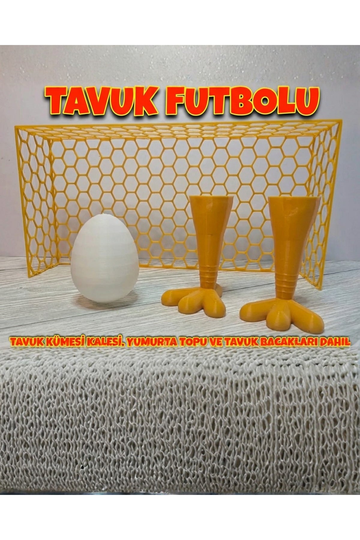 Eğlenceli Tavuk Futbolu Masaüstü Oyunu Seti - Kümes Kalesi, Yumurta Top ve Tavuk Bacakları