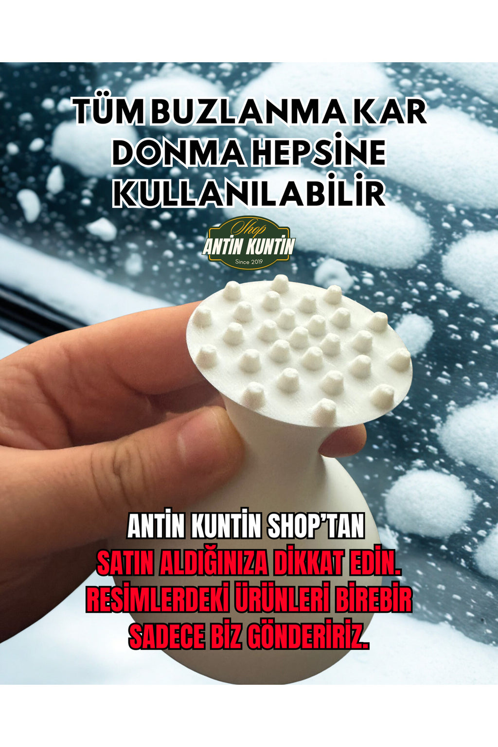 Oto Araç Araba Buz Kar Kazıyıcı Ele Oturan Tam Boyut Tüm Buzlanma Ve Dona Karşı Kullanılabilir