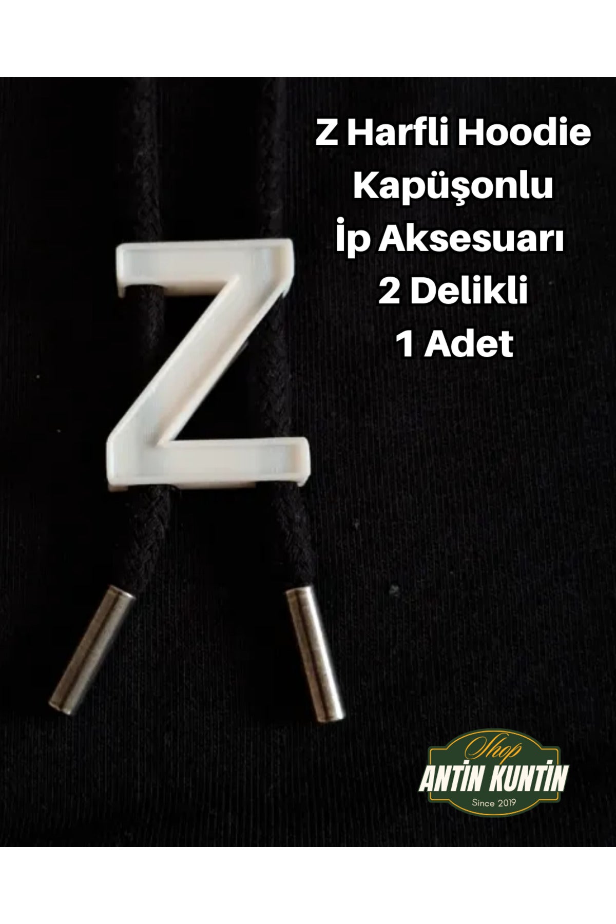 Z Harfli Hoodie Kapüşonlu İp Aksesuarı 2 Delikli 1 Adet