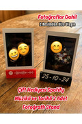 Çift Hediyesi Spotify Müzikli ve Tarihli 2 Adet Fotoğraflı Stand Fotoğraflar Dahil