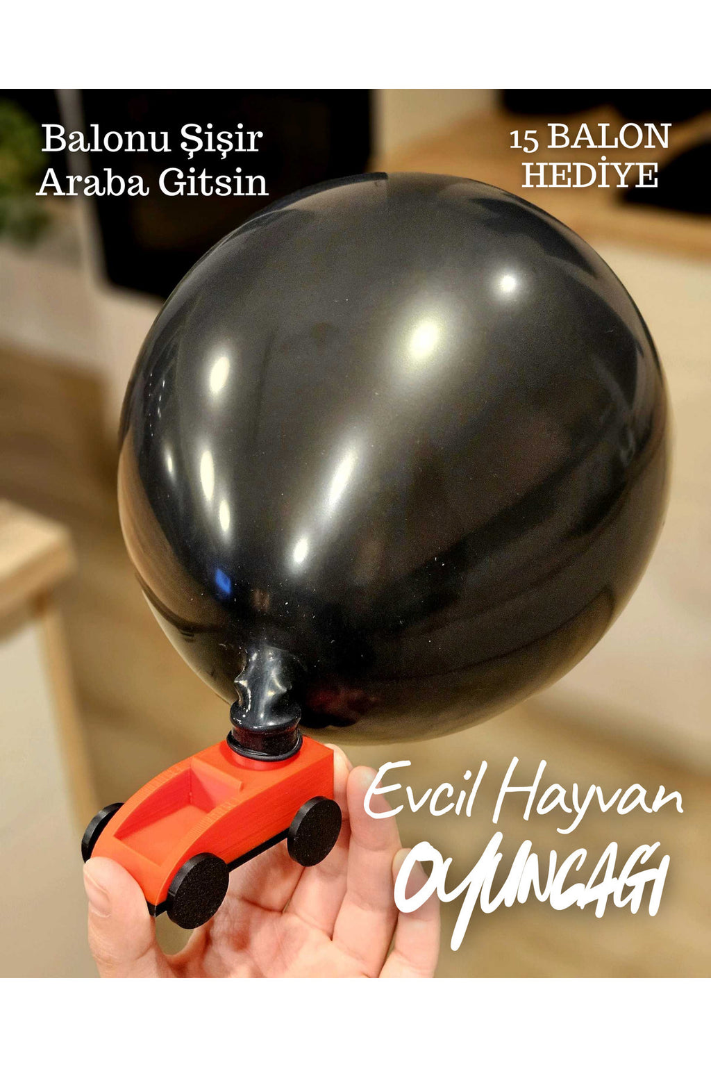 15 Adet Hediyeli Balon Araba Aerodinamik Araç Evcil Hayvan Kovalama Oyuncağı