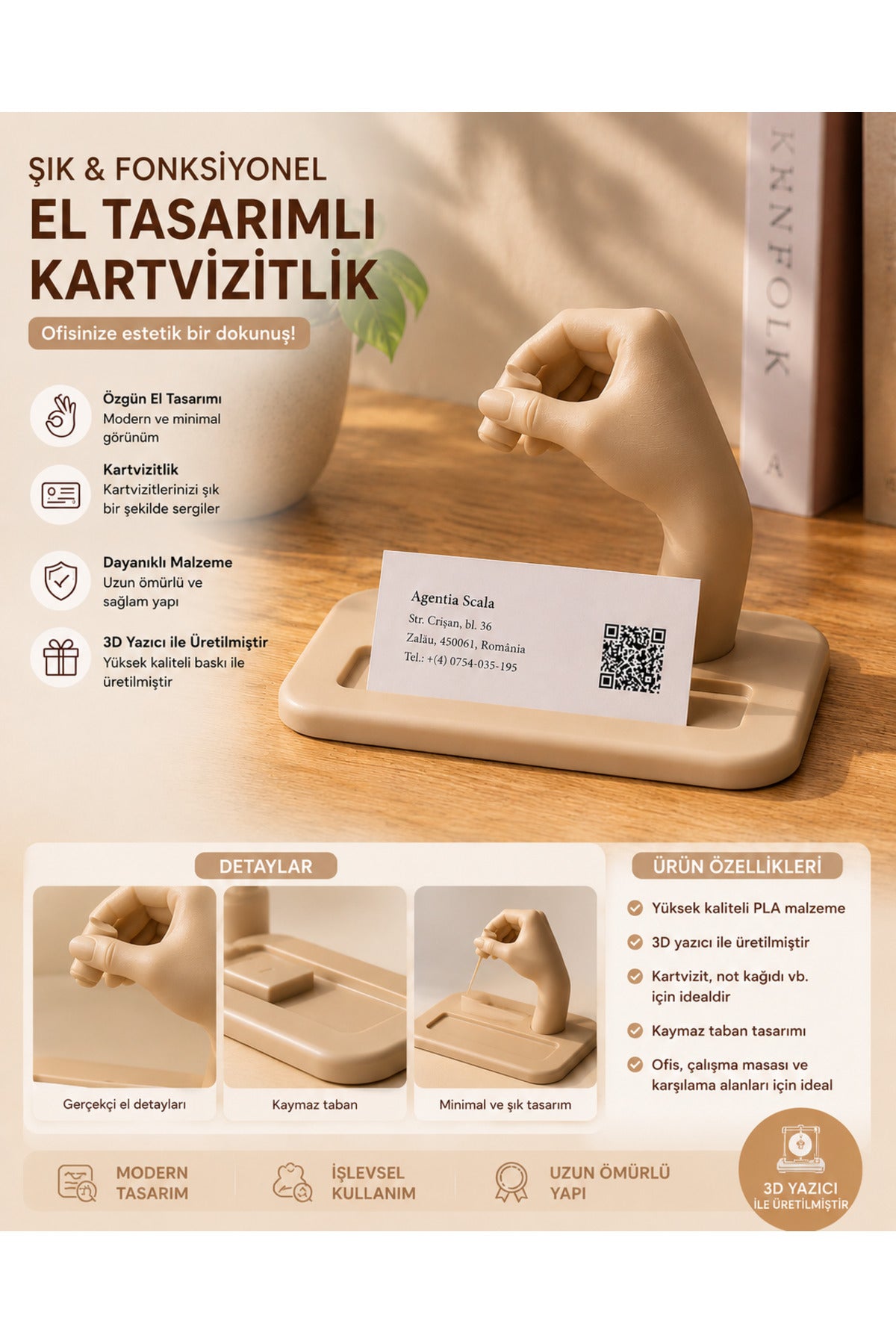 Şık El Tasarımlı Kartvizitlik Hediyelik Kuaför Güzellik Salonu Hediye Dükkan