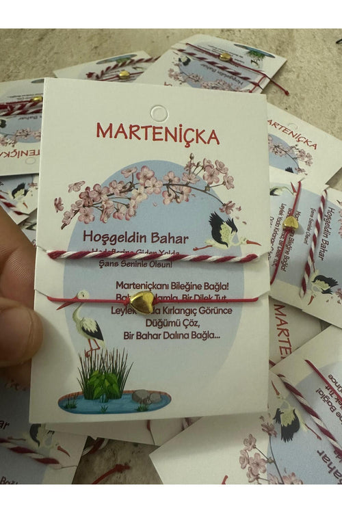 2Li Kalp Desenli İp Marteniçka Bahar Bilekliği