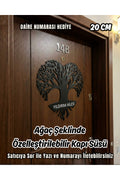 Ağaç Şeklinde Özelleştirilebilir Kapı Süsü DAİRE NUMARASI HEDİYE 20 CM