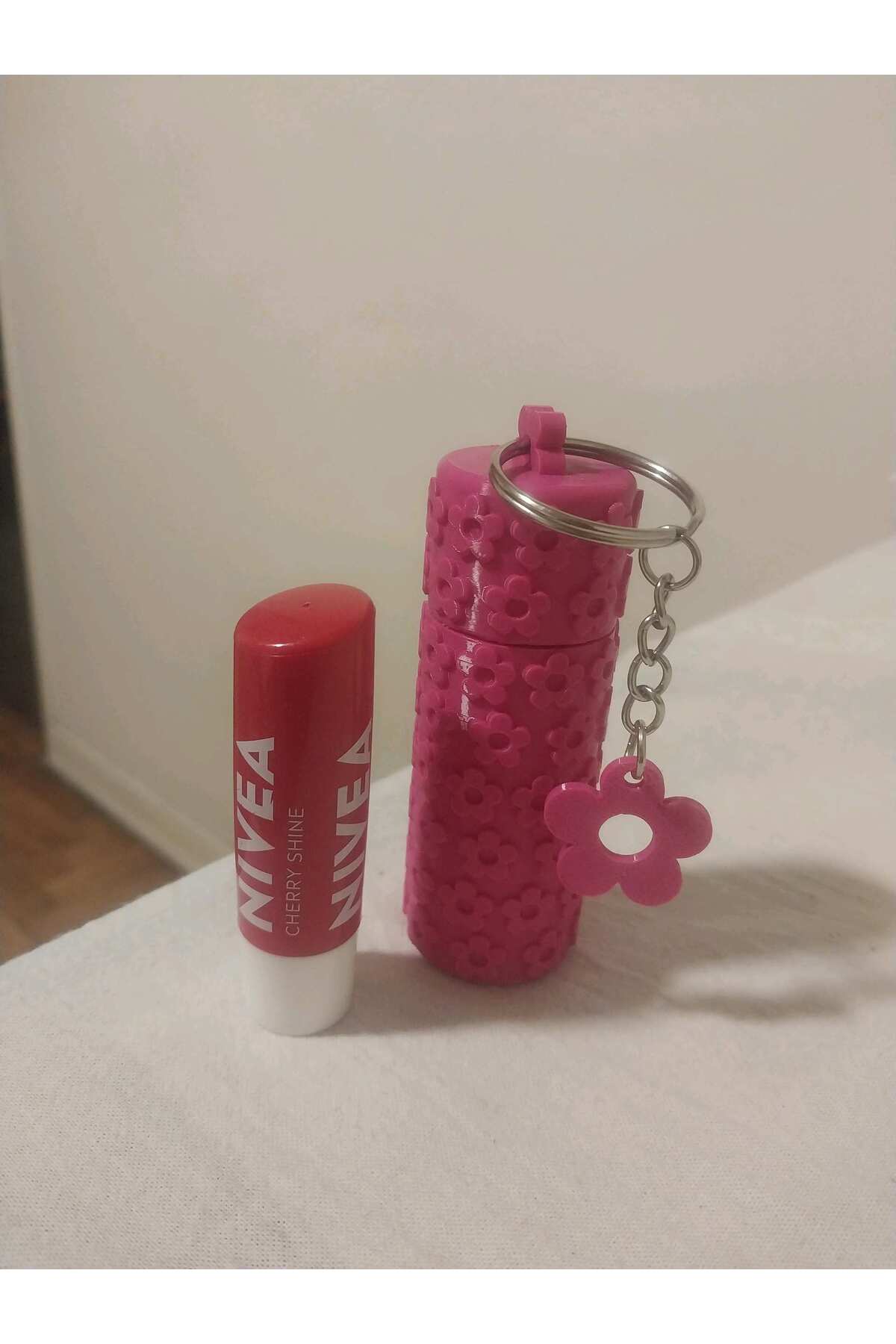 Lipstick Balm Ruj Taşıma Kutusu Kılıfı Çiçekli Desenli Karışık Renk - 3