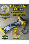 Fotoğraf Filmi Şeklinde 8 Fotoğraflı Anahtarlık Hediyelik Sevgiliye Hatıra Bileklikle Gelir
