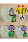 Ramazan Temalı Kurabiye Ve Cookie Şeker Hamuru Kalıbı Hediyeli Bayram Şekeri / Kesici / 6 Adet