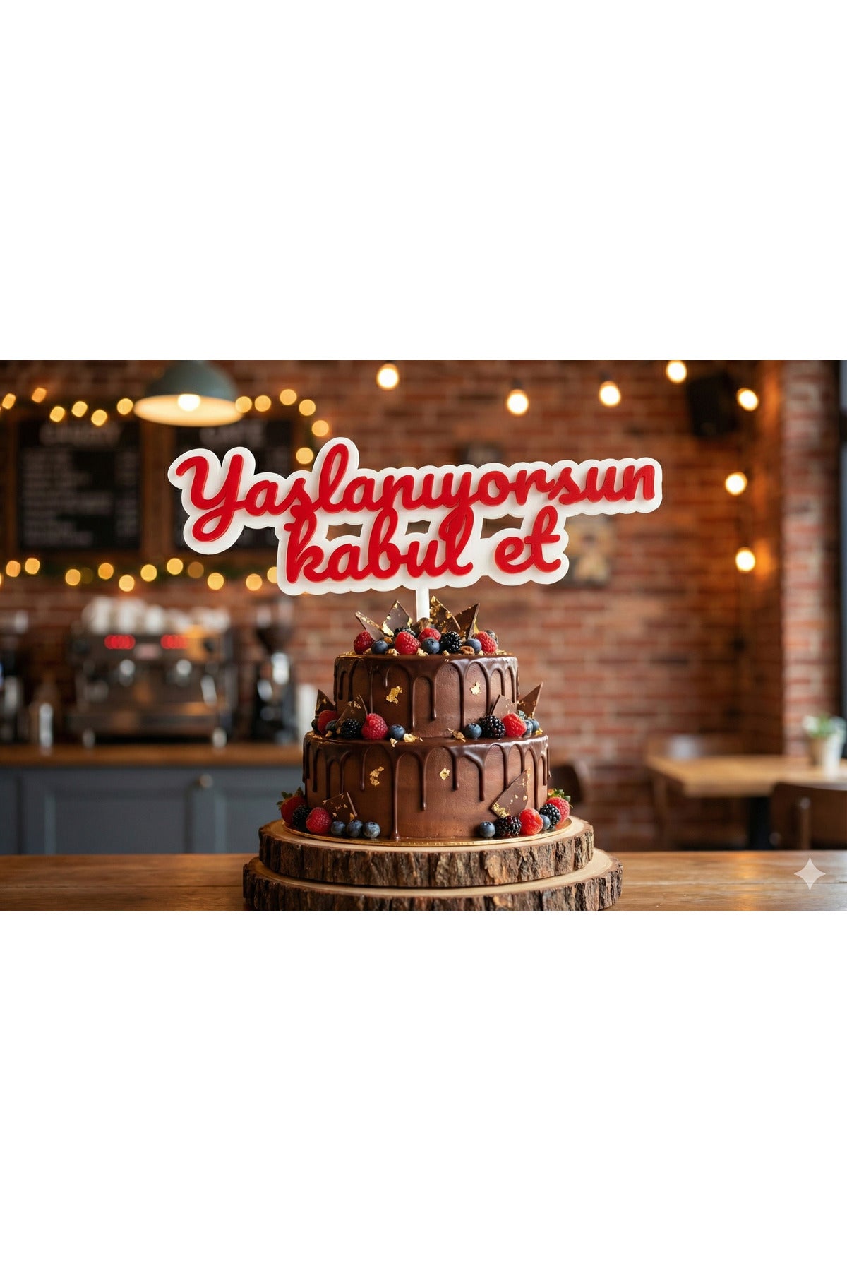 Yaşlanıyorsun Kabul Et Yazılı Doğum Günü Pasta Süsü Hediye Özel Süs Kek Pasta İçin