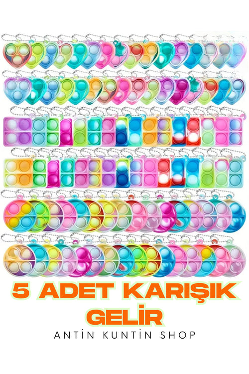 5 Adet Popit Anahtarlık Hediyelik Karışık Renkli Pop-it Karışık Gönderilir - 2