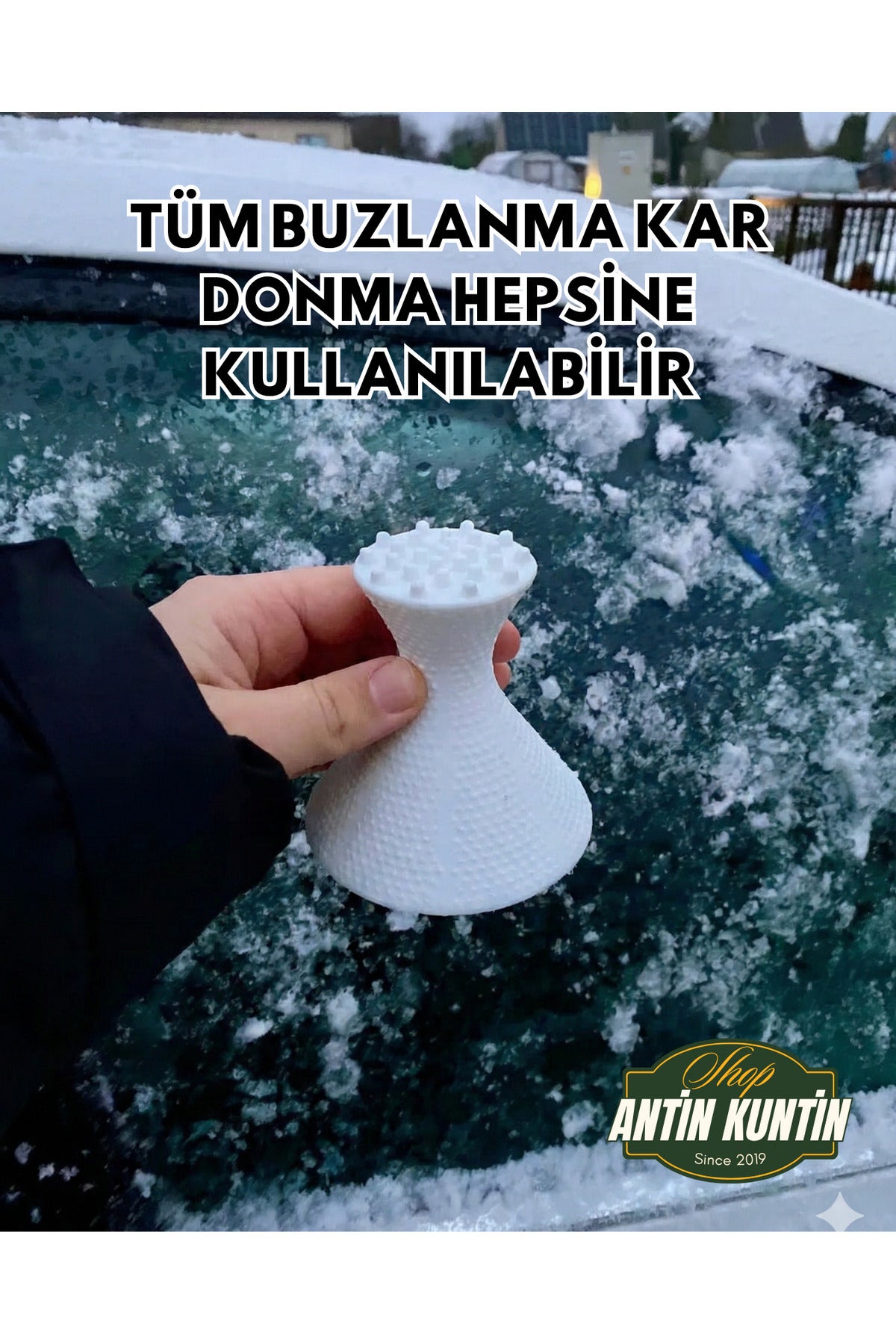 Oto Araç Araba Buz Kar Kazıyıcı Ele Oturan Tam Boyut Tüm Buzlanma Ve Dona Karşı Kullanılabilir - 2