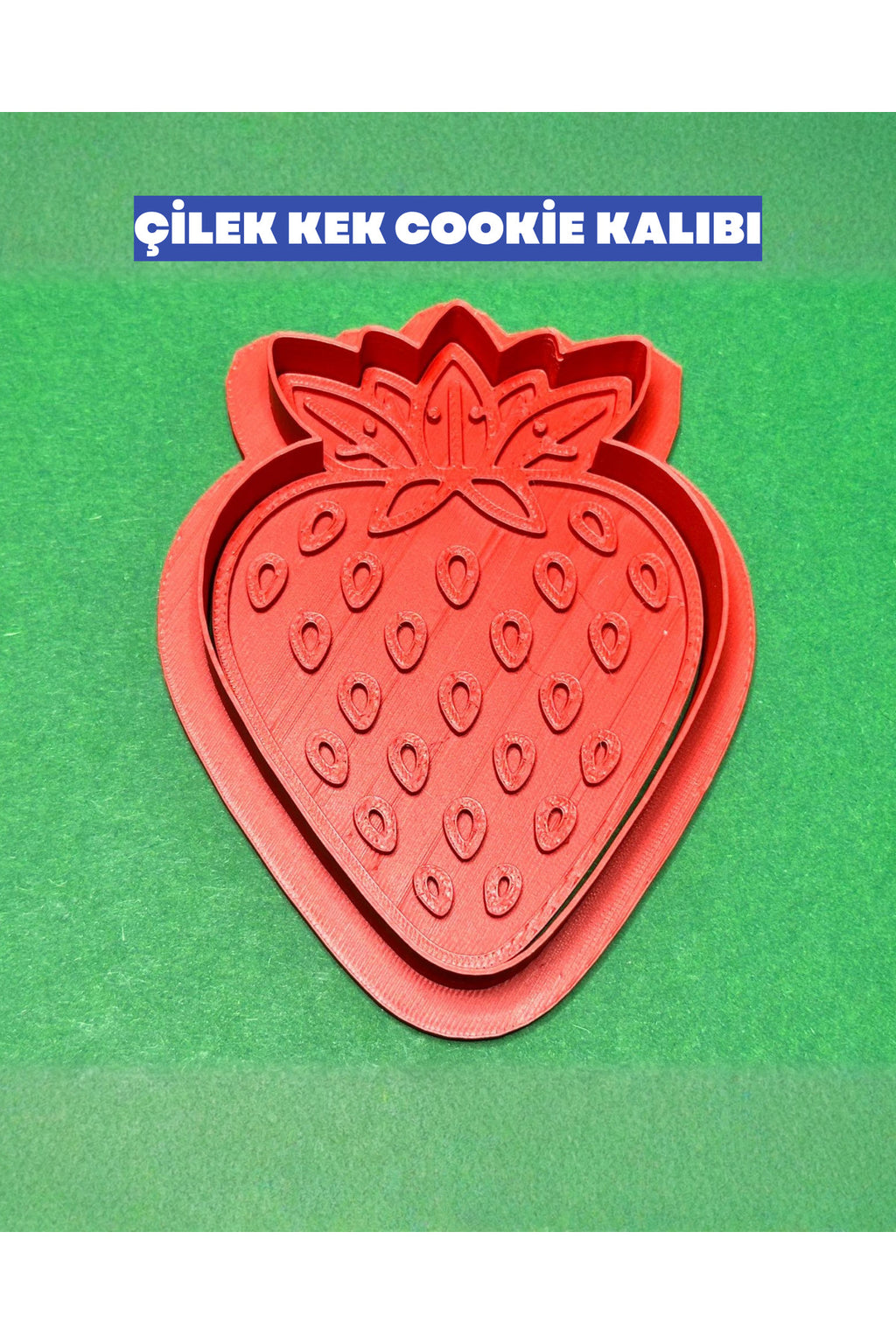 Realistik Çilek Desenli Kurabiye Kalıbı - Meyve Serisi Cookie Kalıbı