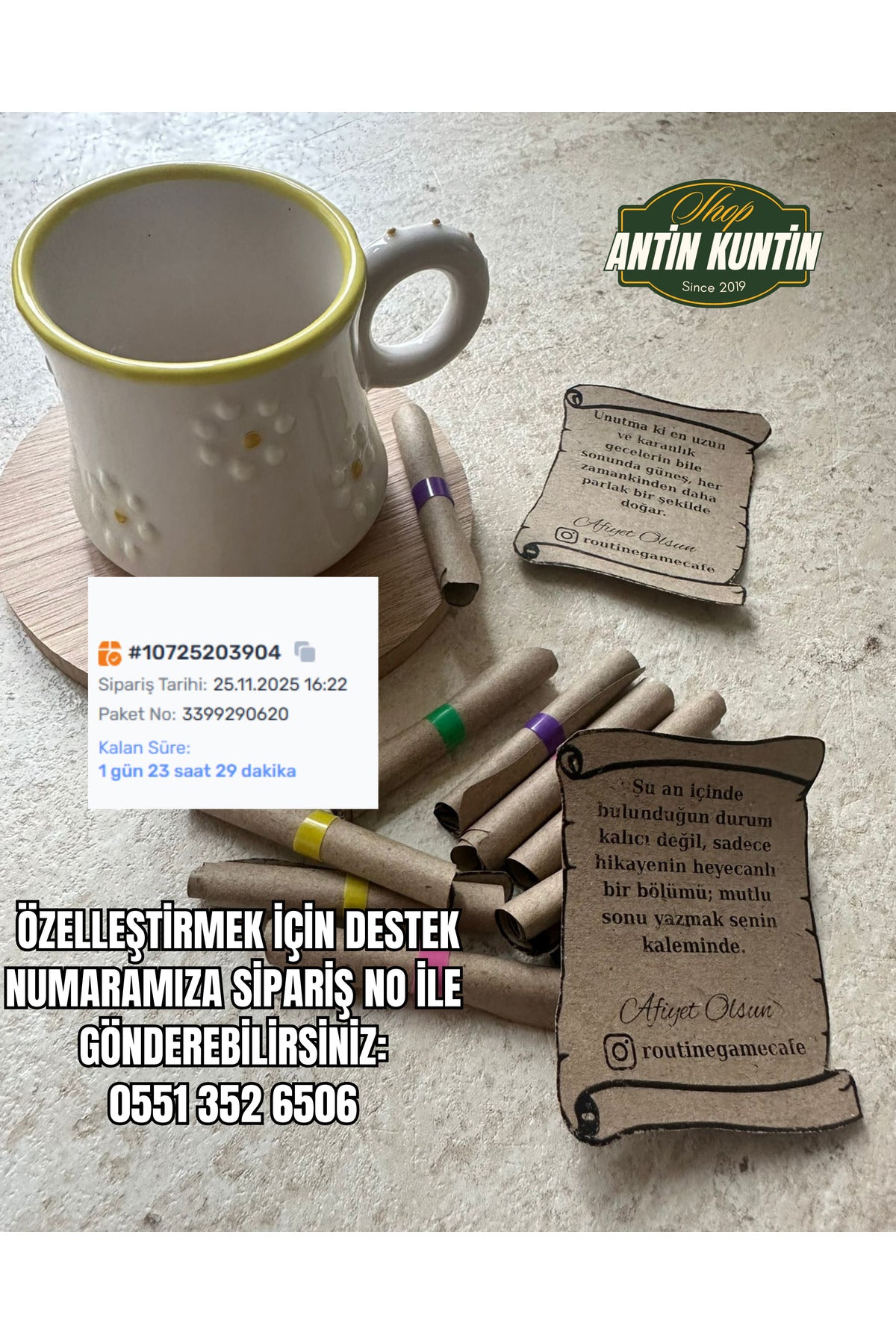 25 Adet Kahve Yanı Sunumluk El Yapımı Karışık Motive Sözlü Mektup Şekilli Kafeler İçin Özelleştirme - 2
