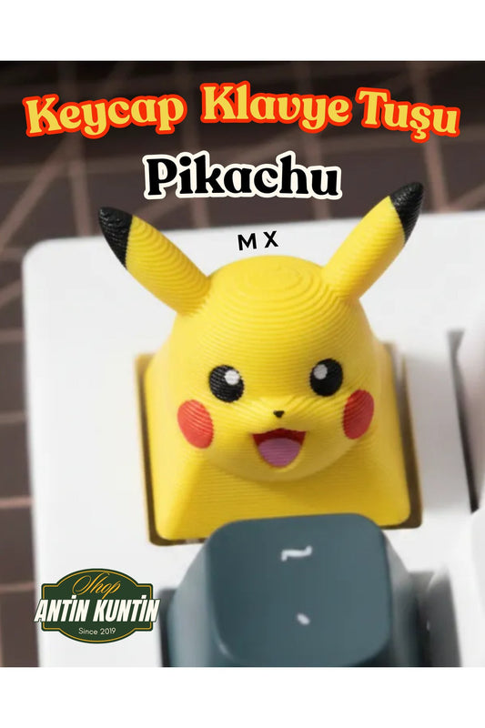Pikachu'lu Keycap Klavye tuşu Mekanik Klavye Tuş MX Sarı Kırmızı Siyah