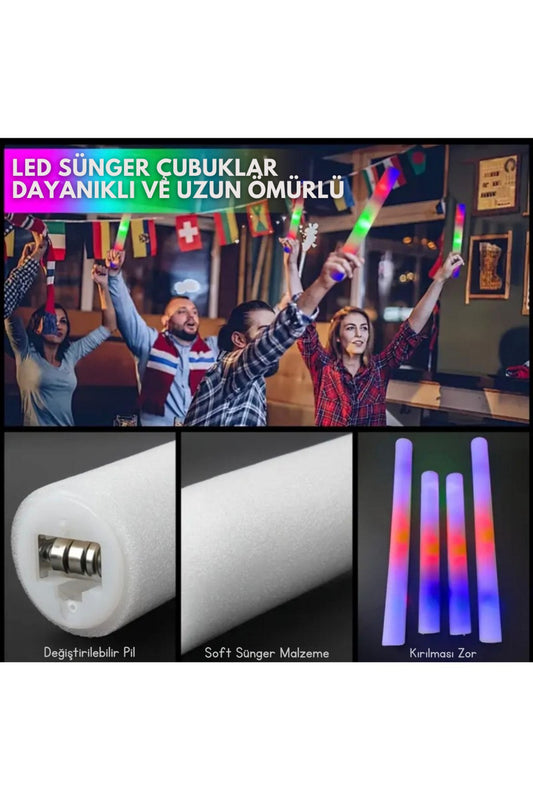 Üç Modlu LED Işık Çubuğu Köpük 1 Adet Parti Düğün Kına Kutlama Organizasyon Gösteri Festival Panayır