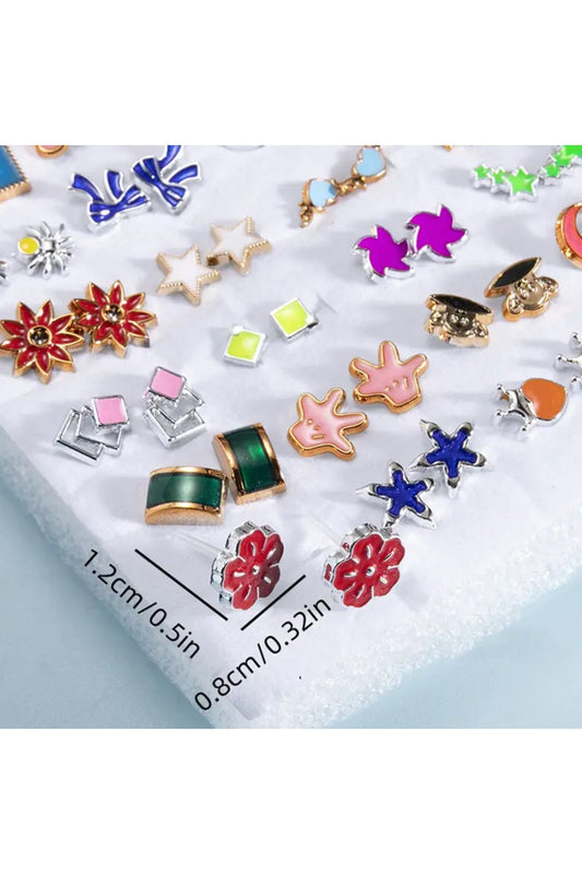 12 Adet Karışık Gönderim Küpe Renkli Sevimli Hediyelik