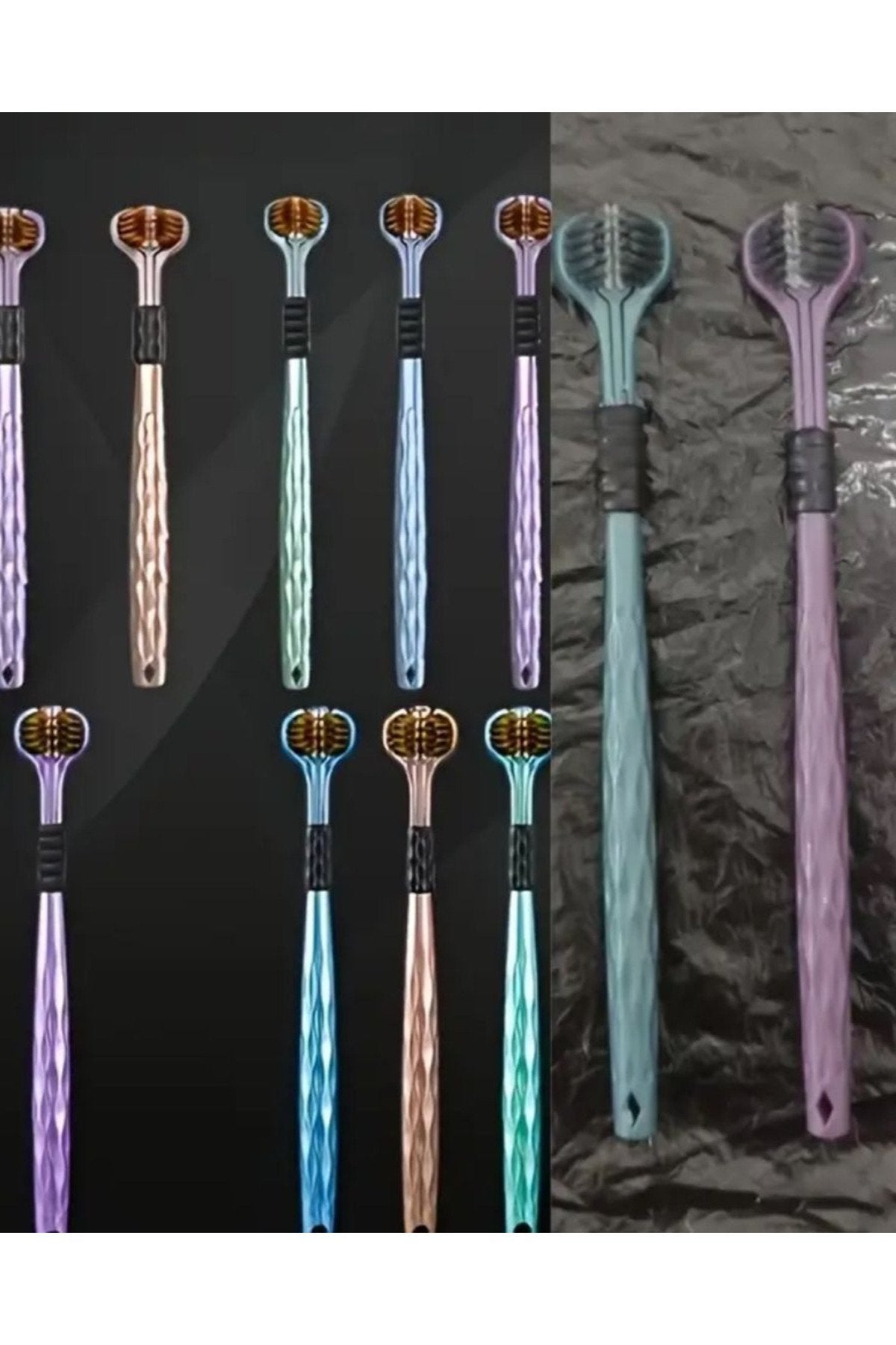 3 Taraflı Diş Fırçası Mor Renk 3 Boyutlu Yumuşak Uçlu Komple Temizlik Çok Yönlü Koruma